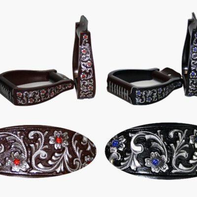 Alu Stirrup Red or Blue Diamonds
