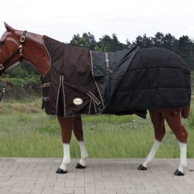 TOUGH HORSE rain winter blanket 400gr. filling HALF NECK 1680D