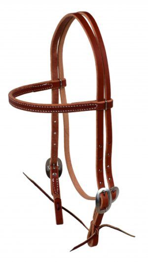 BCL 1 Straight Front Bridle Harness Leather Stitched Stainless Steel Buckle