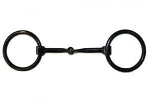 KS Heavy Iron Ring Snaffle Black Steel