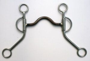 Medium Port Bit Stainless Steel Shanks Black Steel Mouthpiece Copper Inlay