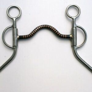 Medium Port Bit Stainless Steel Shanks Black Steel Mouthpiece Copper Inlay