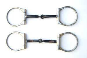 HYX Stainless Black Steel D Ring Snaffle  jointed mouth  5´´