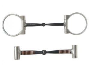 HYX Stainless Steel Black Steel D-Ring Snaffle 5" - Afbeelding 2