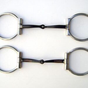 HYX Stainless Steel Black Steel D-Ring Snaffle 5"