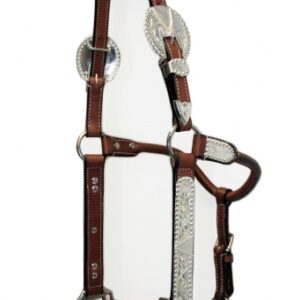 Premium Show Halster Silver Medium Oiled Cob